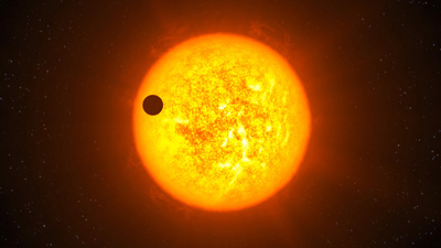 Handout image of an artist's impression of the extrasolar planet Corot-9b, passing in front of - or transiting - it's central star, called Corot-9b.