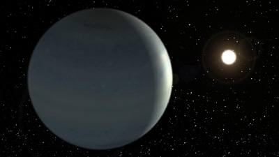 Handout image of an artist's impression of the extrasolar planet Corot-9b, with its central star, called Corot-9, in the background.